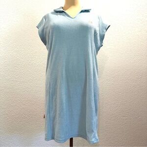 Vintage Ocean Pacific OP Light Blue Terry Cloth Polo Collar Swim Tunic Coverup